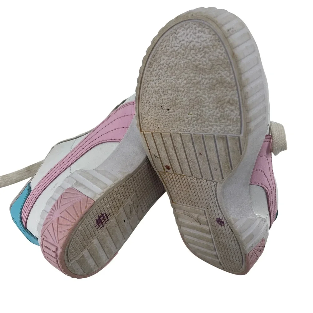 Puma Calia Dreamer Sneakers White Pink Blue Floral Detail Size 12C‎
